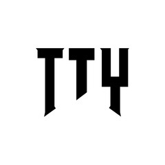 TTY letter logo design for technology company. TTY logo design black and white color combination. TTY logo, TTY vector, TTY design, TTY icon, TTY alphabet. TTY typography logo design.