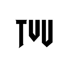 TVU letter logo design for technology company. TVU logo design black and white color combination. TVU logo, TVU vector, TVU design, TVU icon, TVU alphabet. TVU typography logo design.
