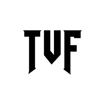 TVF letter logo design for technology company. TVF logo design black and white color combination. TVF logo, TVF vector, TVF design, TVF icon, TVF alphabet. TVF typography logo design.