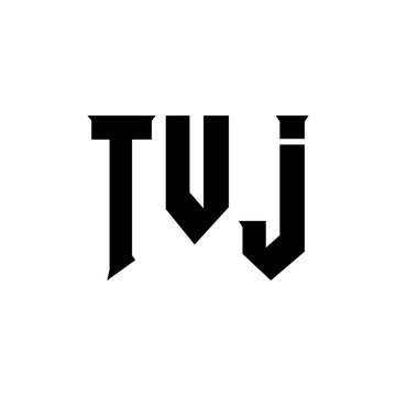 TVJ letter logo design for technology company. TVJ logo design black and white color combination. TVJ logo, TVJ vector, TVJ design, TVJ icon, TVJ alphabet. TVJ typography logo design.