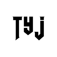 TYJ letter logo design for technology company. TYJ logo design black and white color combination. TYJ logo, TYJ vector, TYJ design, TYJ icon, TYJ alphabet. TYJ typography logo design.