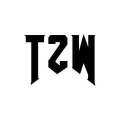 TZW letter logo design for technology company. TZW logo design black and white color combination. TZW logo, TZW vector, TZW design, TZW icon, TZW alphabet. TZW typography logo design.