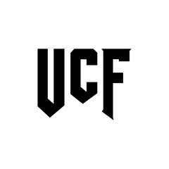 UCF letter logo design for technology company. UCF logo design black and white color combination. UCF logo, UCF vector, UCF design, UCF icon, UCF alphabet. UCF typography logo design.