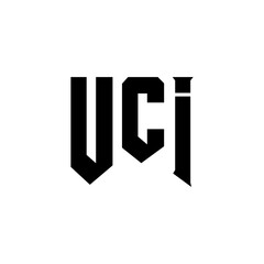 UCI letter logo design for technology company. UCI logo design black and white color combination. UCI logo, UCI vector, UCI design, UCI icon, UCI alphabet. UCI typography logo design.