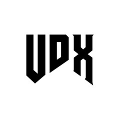 UDX letter logo design for technology company. UDX logo design black and white color combination. UDX logo, UDX vector, UDX design, UDX icon, UDX alphabet. UDX typography logo design.