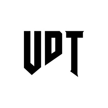 UDT letter logo design for technology company. UDT logo design black and white color combination. UDT logo, UDT vector, UDT design, UDT icon, UDT alphabet. UDT typography logo design.