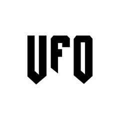 UFO letter logo design for technology company. UFO logo design black and white color combination. UFO logo, UFO vector, UFO design, UFO icon, UFO alphabet. UFO typography logo design.