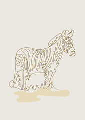 Zebra line art suitable for printing wall art