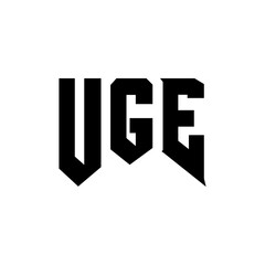 UGE letter logo design for technology company. UGE logo design black and white color combination. UGE logo, UGE vector, UGE design, UGE icon, UGE alphabet. UGE typography logo design.