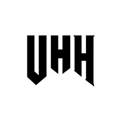 UHH letter logo design for technology company. UHH logo design black and white color combination. UHH logo, UHH vector, UHH design, UHH icon, UHH alphabet. UHH typography logo design.