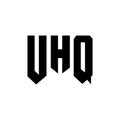 UHQ letter logo design for technology company. UHQ logo design black and white color combination. UHQ logo, UHQ vector, UHQ design, UHQ icon, UHQ alphabet. UHQ typography logo design.