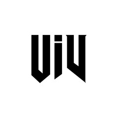 UIV letter logo design for technology company. UIV logo design black and white color combination. UIV logo, UIV vector, UIV design, UIV icon, UIV alphabet. UIV typography logo design.