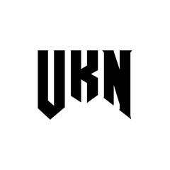 UKN letter logo design for technology company. UKN logo design black and white color combination. UKN logo, UKN vector, UKN design, UKN icon, UKN alphabet. UKN typography logo design.