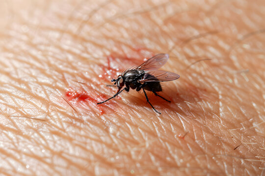 Visual Representation of Symptomatic Effects Following a Tsetse Fly Bite on Human Skin