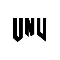 UNV letter logo design for technology company. UNV logo design black and white color combination. UNV logo, UNV vector, UNV design, UNV icon, UNV alphabet. UNV typography logo design.