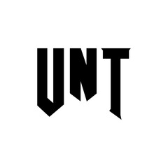UNT letter logo design for technology company. UNT logo design black and white color combination. UNT logo, UNT vector, UNT design, UNT icon, UNT alphabet. UNT typography logo design.