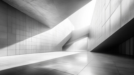 Exploring innovative architectural design modern space black and white abstract environment