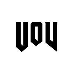 UOV letter logo design for technology company. UOV logo design black and white color combination. UOV logo, UOV vector, UOV design, UOV icon, UOV alphabet. UOV typography logo design.