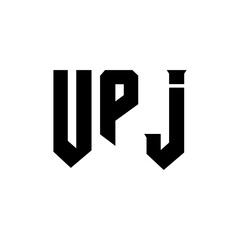 UPJ letter logo design for technology company. UPJ logo design black and white color combination. UPJ logo, UPJ vector, UPJ design, UPJ icon, UPJ alphabet. UPJ typography logo design.