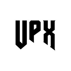 UPX letter logo design for technology company. UPX logo design black and white color combination. UPX logo, UPX vector, UPX design, UPX icon, UPX alphabet. UPX typography logo design.