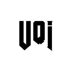 UQI letter logo design for technology company. UQI logo design black and white color combination. UQI logo, UQI vector, UQI design, UQI icon, UQI alphabet. UQI typography logo design.