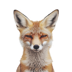 Fototapeta premium Close-up portrait of a confident and curious fox. transparent background