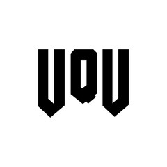 UQU letter logo design for technology company. UQU logo design black and white color combination. UQU logo, UQU vector, UQU design, UQU icon, UQU alphabet. UQU typography logo design.