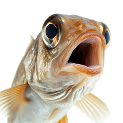 Close-up of a fish with vibrant colors and detailed features. transparent background