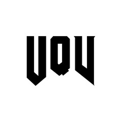 UQV letter logo design for technology company. UQV logo design black and white color combination. UQV logo, UQV vector, UQV design, UQV icon, UQV alphabet. UQV typography logo design.