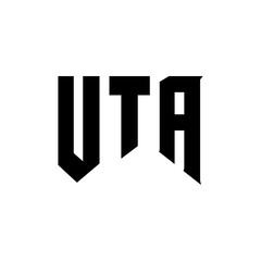 UTA letter logo design for technology company. UTA logo design black and white color combination. UTA logo, UTA vector, UTA design, UTA icon, UTA alphabet. UTA typography logo design.