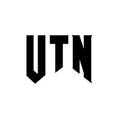 UTN letter logo design for technology company. UTN logo design black and white color combination. UTN logo, UTN vector, UTN design, UTN icon, UTN alphabet. UTN typography logo design.