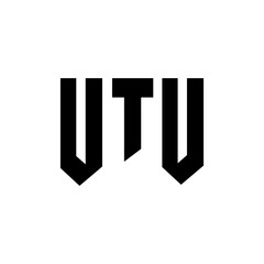 UTU letter logo design for technology company. UTU logo design black and white color combination. UTU logo, UTU vector, UTU design, UTU icon, UTU alphabet. UTU typography logo design.