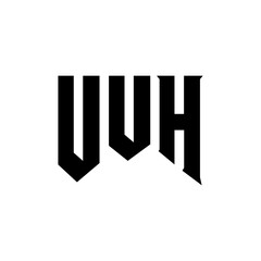 UUH letter logo design for technology company. UUH logo design black and white color combination. UUH logo, UUH vector, UUH design, UUH icon, UUH alphabet. UUH typography logo design.
