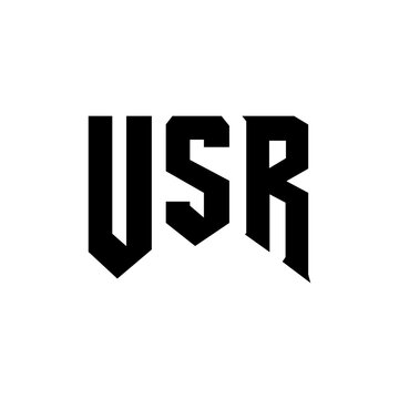 USR letter logo design for technology company. USR logo design black and white color combination. USR logo, USR vector, USR design, USR icon, USR alphabet. USR typography logo design.