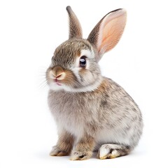 Fototapeta premium A cute bunny isolated on a white background.