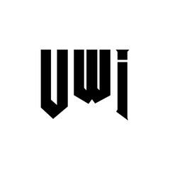 UWI letter logo design for technology company. UWI logo design black and white color combination. UWI logo, UWI vector, UWI design, UWI icon, UWI alphabet. UWI typography logo design.