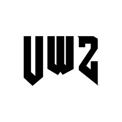 UWZ letter logo design for technology company. UWZ logo design black and white color combination. UWZ logo, UWZ vector, UWZ design, UWZ icon, UWZ alphabet. UWZ typography logo design.