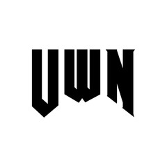 UWN letter logo design for technology company. UWN logo design black and white color combination. UWN logo, UWN vector, UWN design, UWN icon, UWN alphabet. UWN typography logo design.