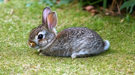 Fototapeta premium A cute bunny on the grass.