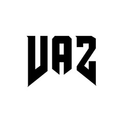VAZ letter logo design for technology company. VAZ logo design black and white color combination. VAZ logo, VAZ vector, VAZ design, VAZ icon, VAZ alphabet. VAZ typography logo design.
