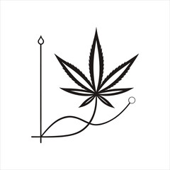  Innovative Cannabis Icon with Science Curve in Vector Design