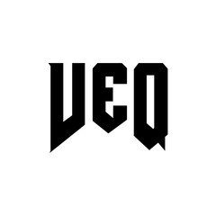VEQ letter logo design for technology company. VEQ logo design black and white color combination. VEQ logo, VEQ vector, VEQ design, VEQ icon, VEQ alphabet. VEQ typography logo design.