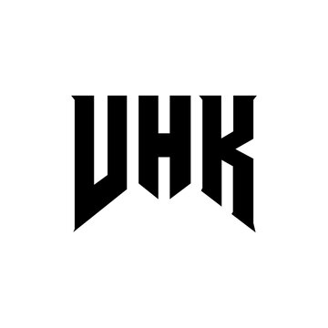 VHK letter logo design for technology company. VHK logo design black and white color combination. VHK logo, VHK vector, VHK design, VHK icon, VHK alphabet. VHK typography logo design.