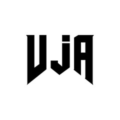 VJA letter logo design for technology company. VJA logo design black and white color combination. VJA logo, VJA vector, VJA design, VJA icon, VJA alphabet. VJA typography logo design.
