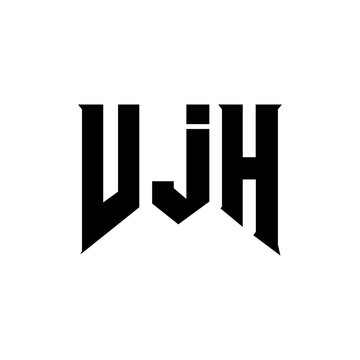 VJH letter logo design for technology company. VJH logo design black and white color combination. VJH logo, VJH vector, VJH design, VJH icon, VJH alphabet. VJH typography logo design.