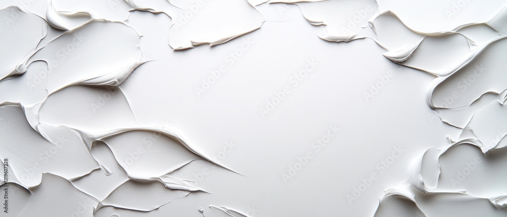 Poster the image is a white background with white paint splatters on it