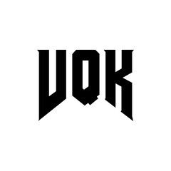 VQK letter logo design for technology company. VQK logo design black and white color combination. VQK logo, VQK vector, VQK design, VQK icon, VQK alphabet. VQK typography logo design.