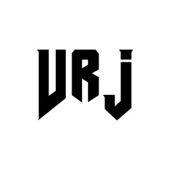 VRJ letter logo design for technology company. VRJ logo design black and white color combination. VRJ logo, VRJ vector, VRJ design, VRJ icon, VRJ alphabet. VRJ typography logo design.