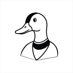 Stylish Duck Head Line Art Minimalist Vector Icon