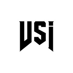 VSI letter logo design for technology company. VSI logo design black and white color combination. VSI logo, VSI vector, VSI design, VSI icon, VSI alphabet. VSI typography logo design.